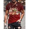 Christmas Series 3D Digital Printed Men's Casual and Fashionable Round Neck Short Sleeved T-shirt