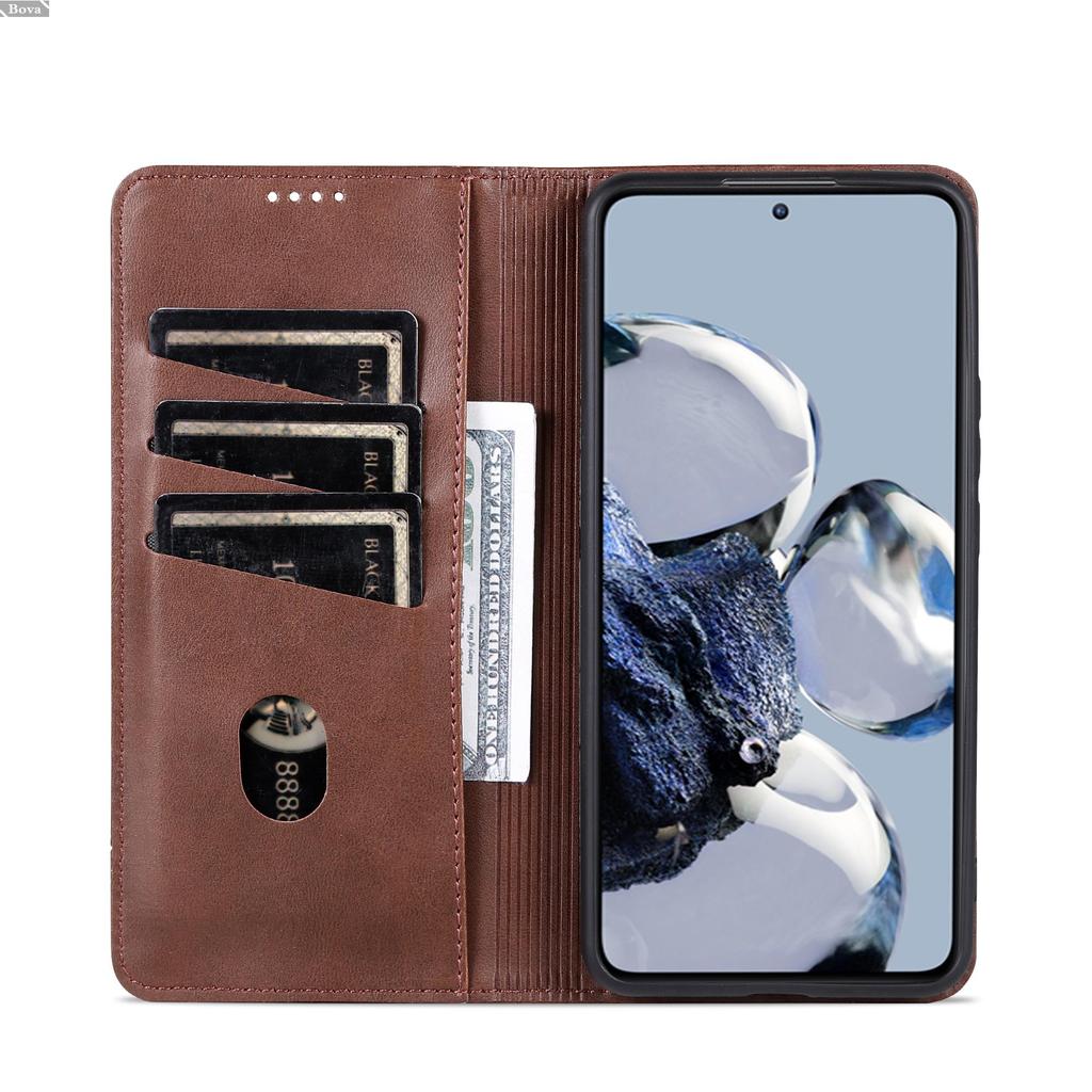 Deluxe Magnetic Adsorption Leather Fitted Case for Xiaomi 12T Pro / Xiaomi 12T Flip Cover Protective Case Capa Fundas Coque