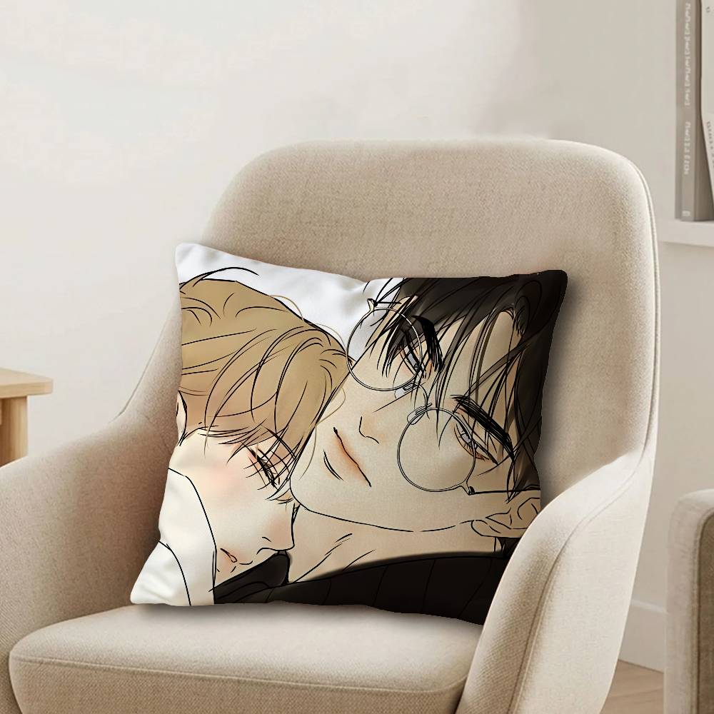 Korean Manhwa BL Anime Pillow Cushion Cover Pillowcase Living Room Sofa Home Decor Customized