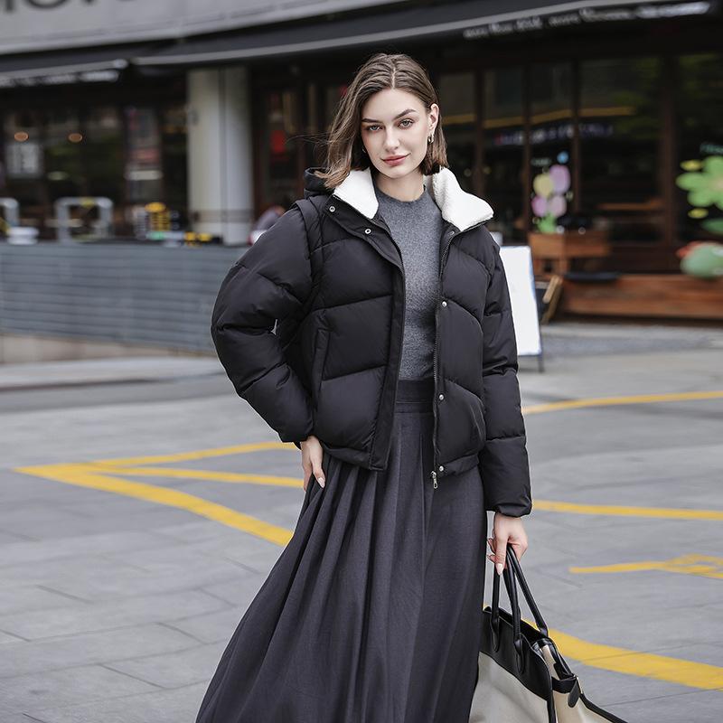 

Зимняя новая хлопковая одежда Женская хлопковая одежда универсальна, модна, свободна и проста XXL чёрный