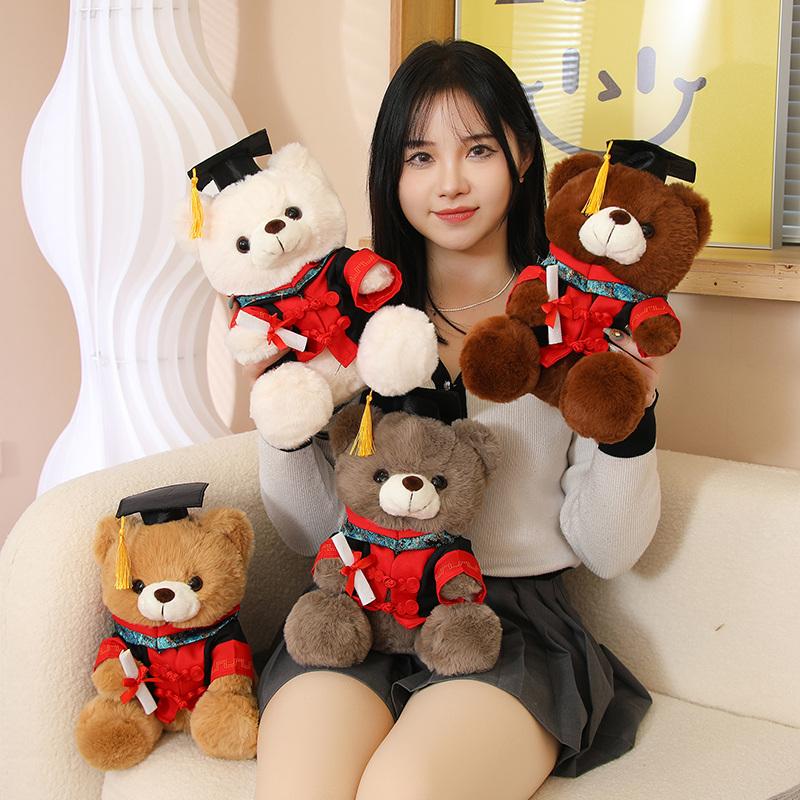 High Quality Creative Cute Dr. Bear Plush Toy Stuffed Soft Kawaii Teddy Animal Dolls Graduation Gift For Kids Girls Friends