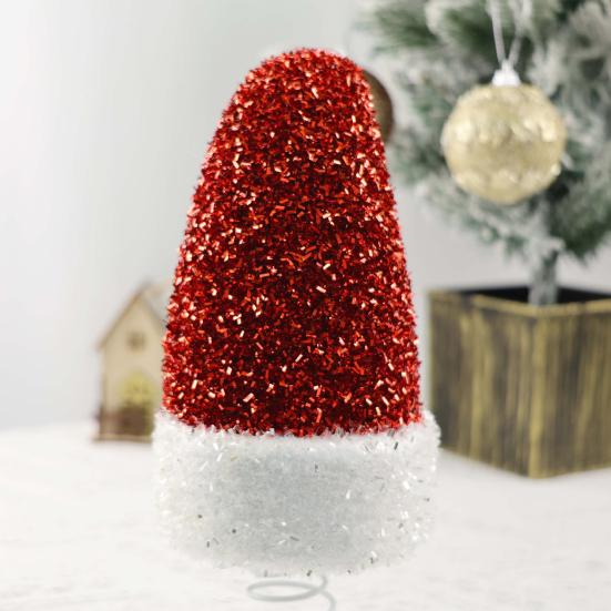 Christmas Hat Tree Top Star Sequin Decoration Festive Atmosphere Xmas Hat Tree Topper Holiday