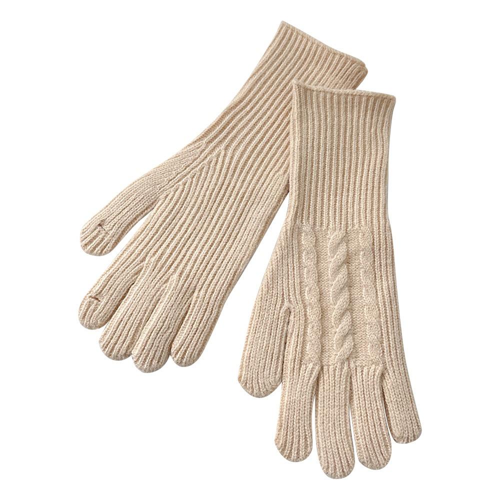 Touch Screen Wool Gloves Solid Color Ski Gloves Full Finger Gloves  Winter Outdoor Activities