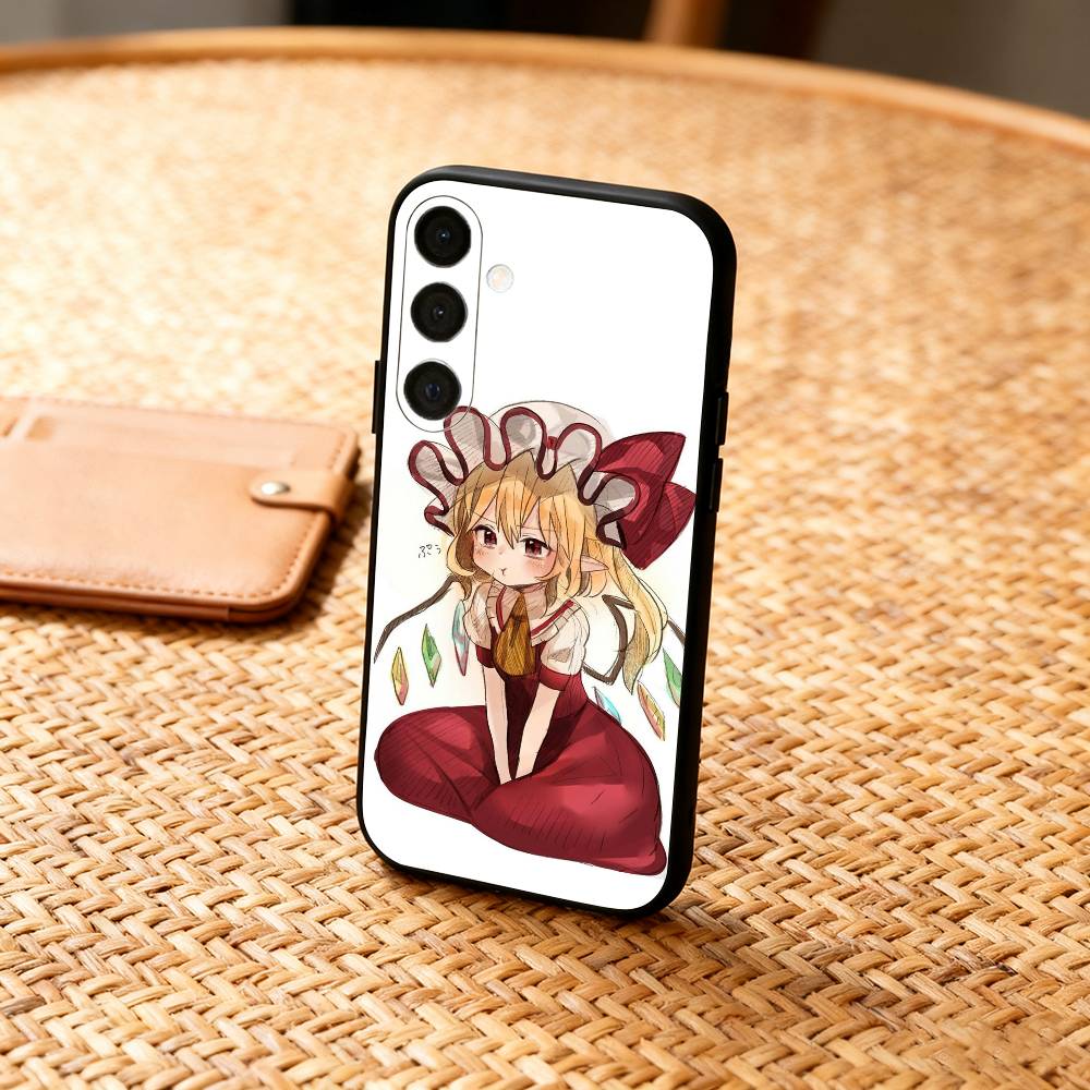 Cute TouHou Project Flandre Phone Case For Samsung  A73,72,71,A52,51,40,41,A22,A32,31,A13, Soft Black Shell