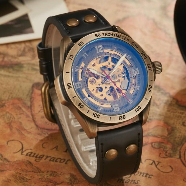 Hot-selling SHENHUA Shenhua Mechanical Watch Men's Fashion Hollow Retro Watch, Fully Automatic Machinery
