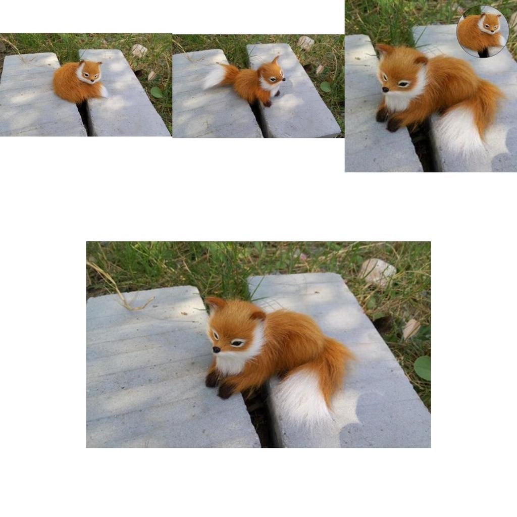 Simuliertes Tier Fuchs Plüschtier Realistisch und Niedlich Weihnachtsgeschenk für Kinder