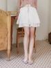 OUEL Lace Tiered Mini Skirt_White