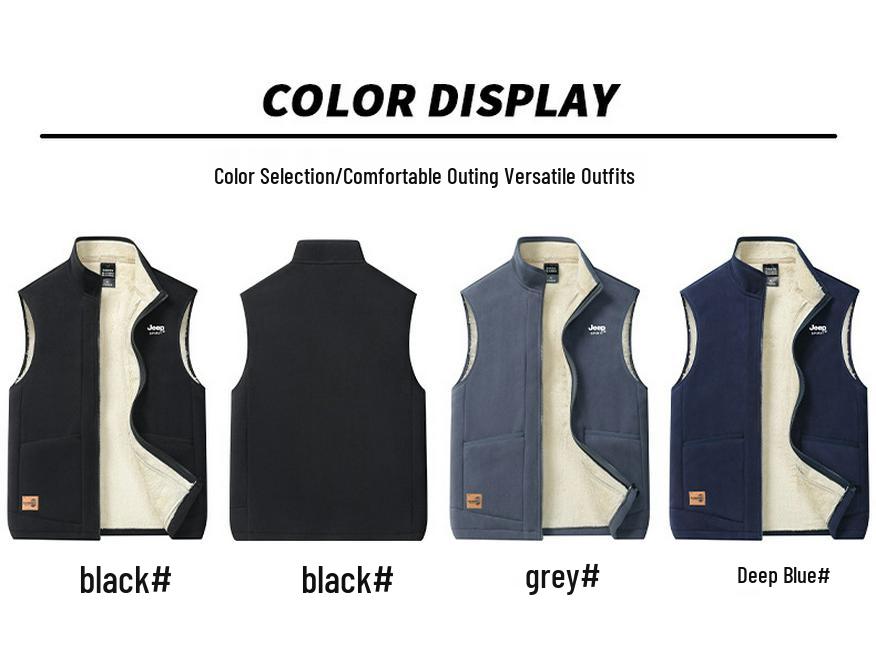 JEEP SPIRIT Fleece-Lined Lambswool Vest Cardigan SS7352