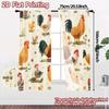 Set Of 2 Flat Printing Curtains Without Rod Rooster Meadow Chic Fabric Curtain Light Filtering Polyester Machine Washable