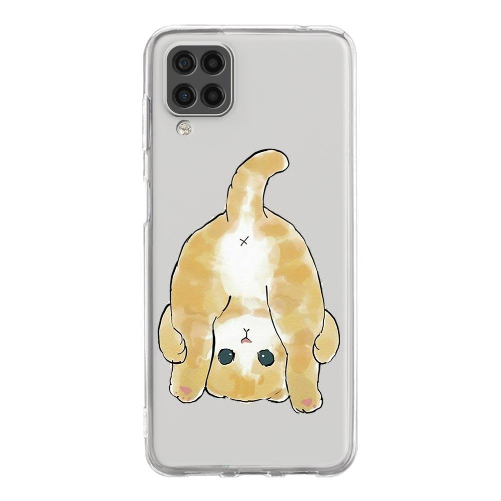 Cute Cat Cartoon Phone Case For Samsung Galaxy A51 A71 A21S A12 A11 A31 A41 A01 A03S A13 A33 A73 A53 A52 A32 5G A23 Clear Cover