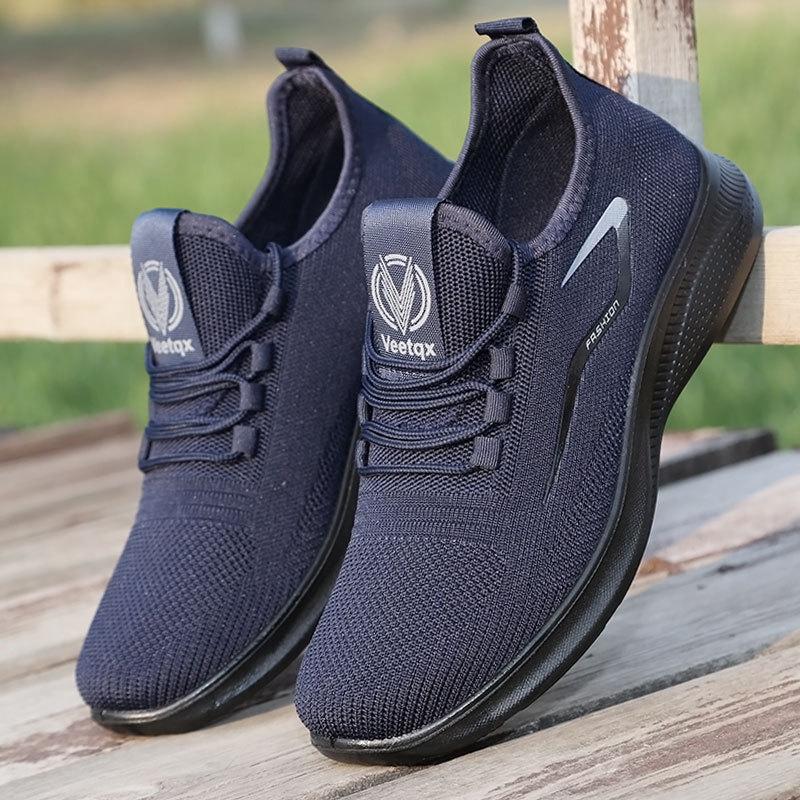 Men s Breathable Flyknit Mesh Casual Shoes - Versatile Outdoor Sports Sneakers Size 39