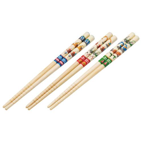 Skater Bamboo Chopsticks, 16.5cm, Set of 3, Working Vehicle Design, ANT2T-A