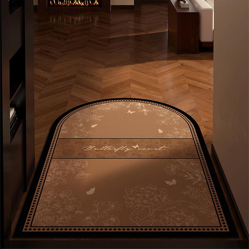 Middle Ancient Style Entrance Door Mat Dirt Resistant PVC Door Leather Carpet Floor Mat