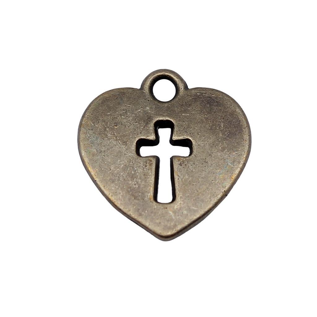 Vintage Cross Charms Multi Color Alloy Pendants For Religious Christian Jewelry