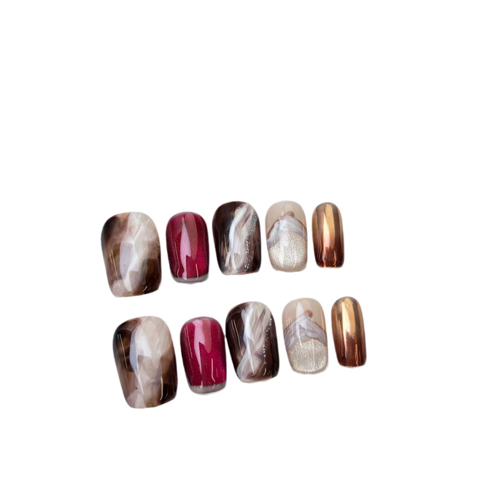 

Handmade Wearable Short Manicure Whitening Removable False Nail Stickers Small