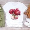 (Asian Size) lovely heart trend Graphic Short Sleeve T-shirts Lady Female Top Printed Fashion Clothing Women Casual T Shirt Tee