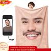 Custom Face Blanket with Photos Personalized Faces Blanket Picture Funny Face Throw Blankets Gift for Valentine Custom Blankets