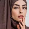 Eșarfe Hijab Pliate din Tricotaje Musulmane Șaluri Eșarfă Culoare Uni Bentițe pentru Cap Hijab Moi Eșarfe pentru Femei