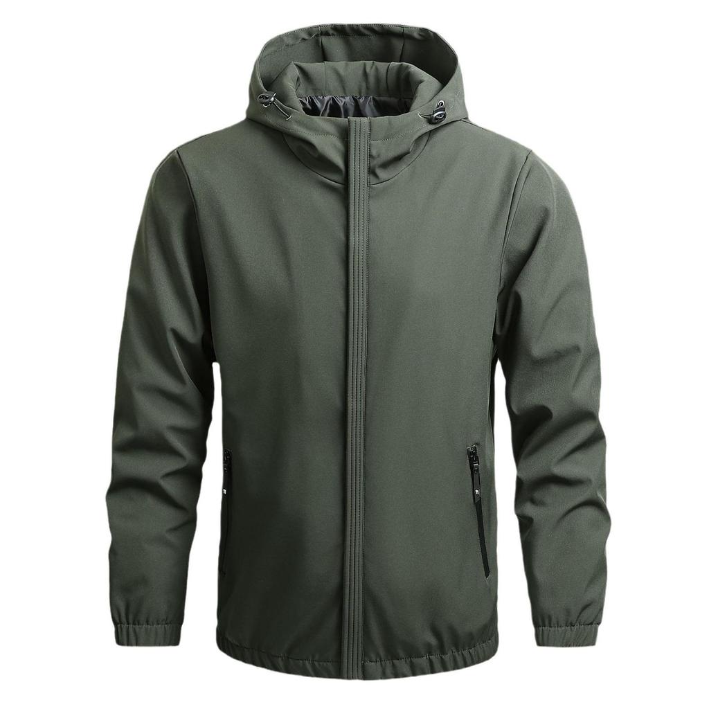 Men's Korean Style Casual Baseball Jacket with Hood - Solid Color, Trendy, Customizable