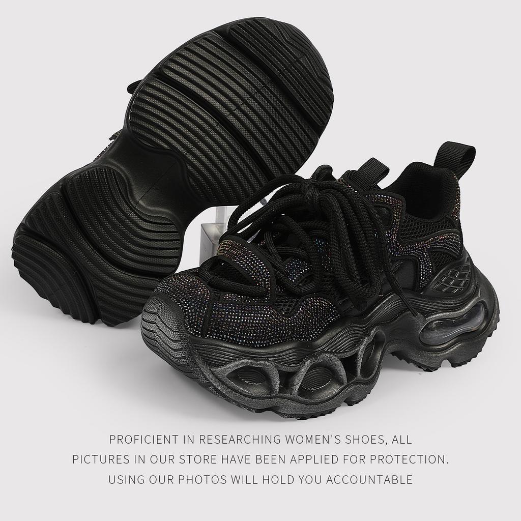 ThickSoled Dad Shoes Women'S Single Net Small People Increase In Height Spring And Summer Show Feet Small Sports And Leisure Shoes