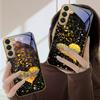 Shining heart shape For Samsung Galaxy S20 FE S21 S22 Ultra S23 Plus S24 Ultra 25Ultra S21+ S9+ 22Plus Golden glass phone case