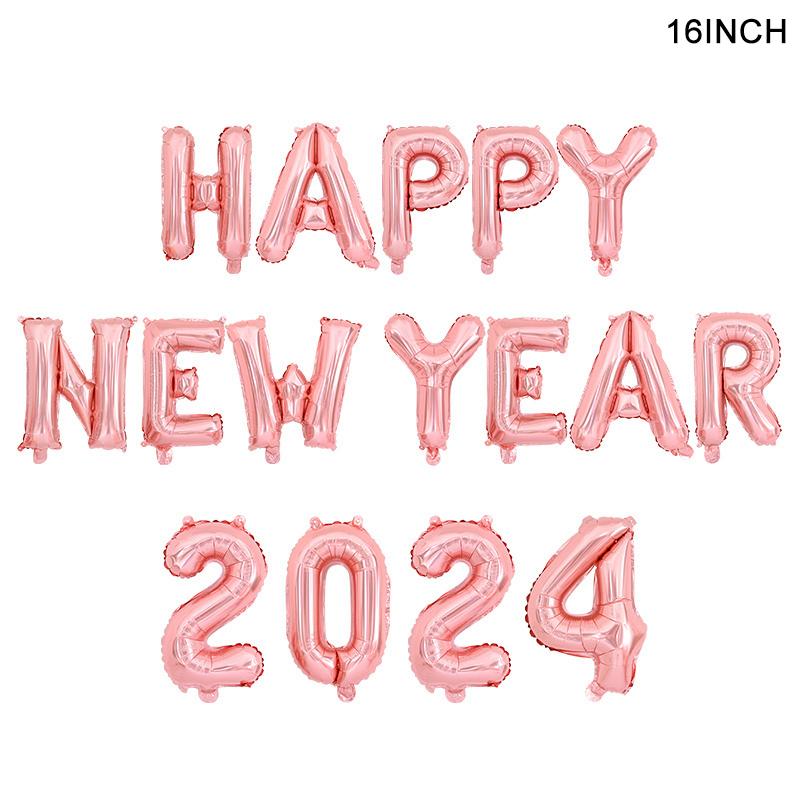 New Year 2024 Number Foil Balloons Happy New Year Eve Party Favors Supplies Garland Photo Props Christmas Decorations Navidad