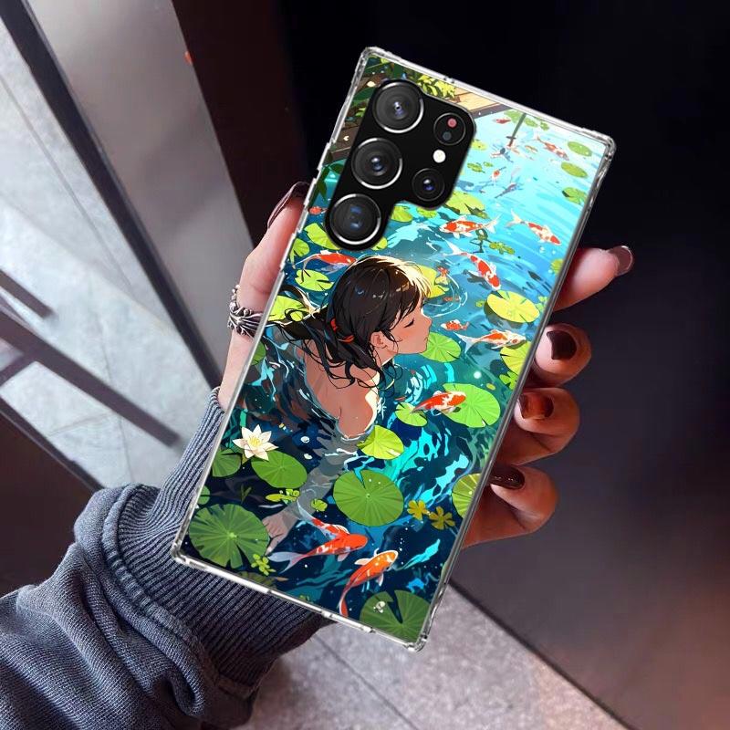 

Japanese Garden Pond Koi Phone Case For Samsung Galaxy S23 S24 S25 Edge S26 Ultra S22 + S21 Plus S20 FE Cover Silicone Print She Samsung S21 Ultra