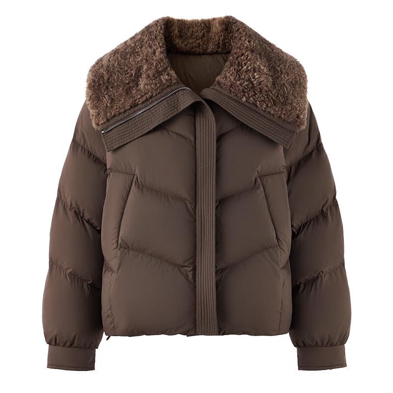 Qiushui Yiren Women's Classic Large Fur Collar Down Jacket