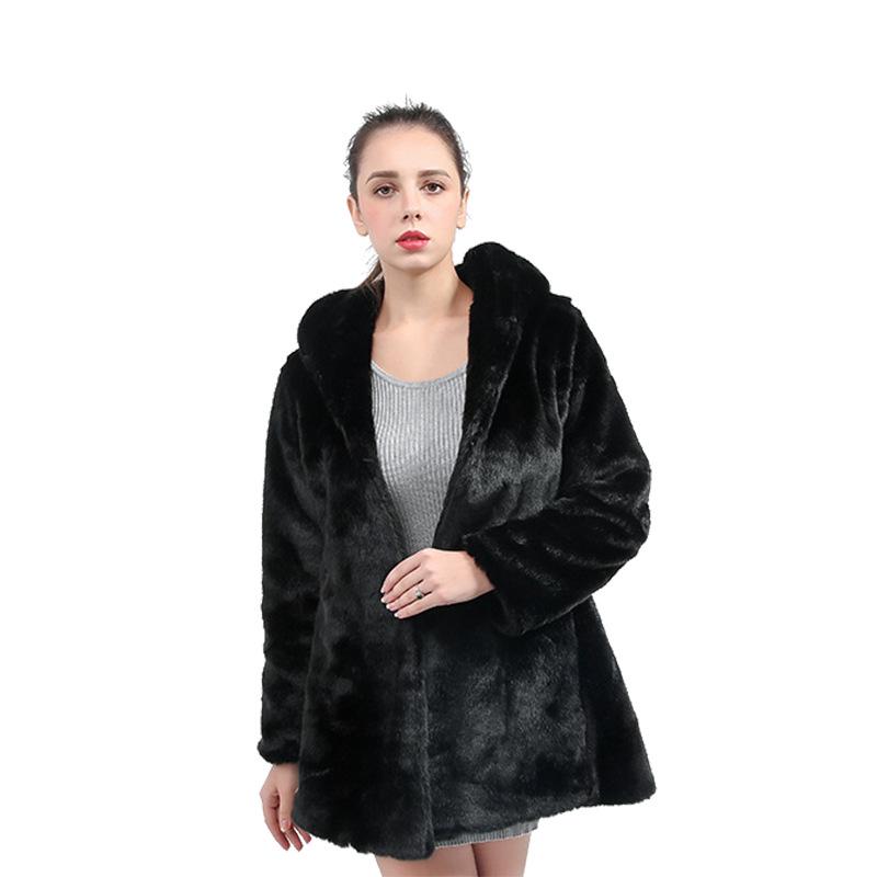 Women's Faux Mink Fur and Leather Long Coat (2021)