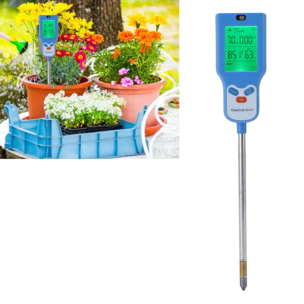Digital Plant Soil Meter, PHs Temperature Humidity Fertility Soil Test   for Lawn Outdoor Plant Gardening