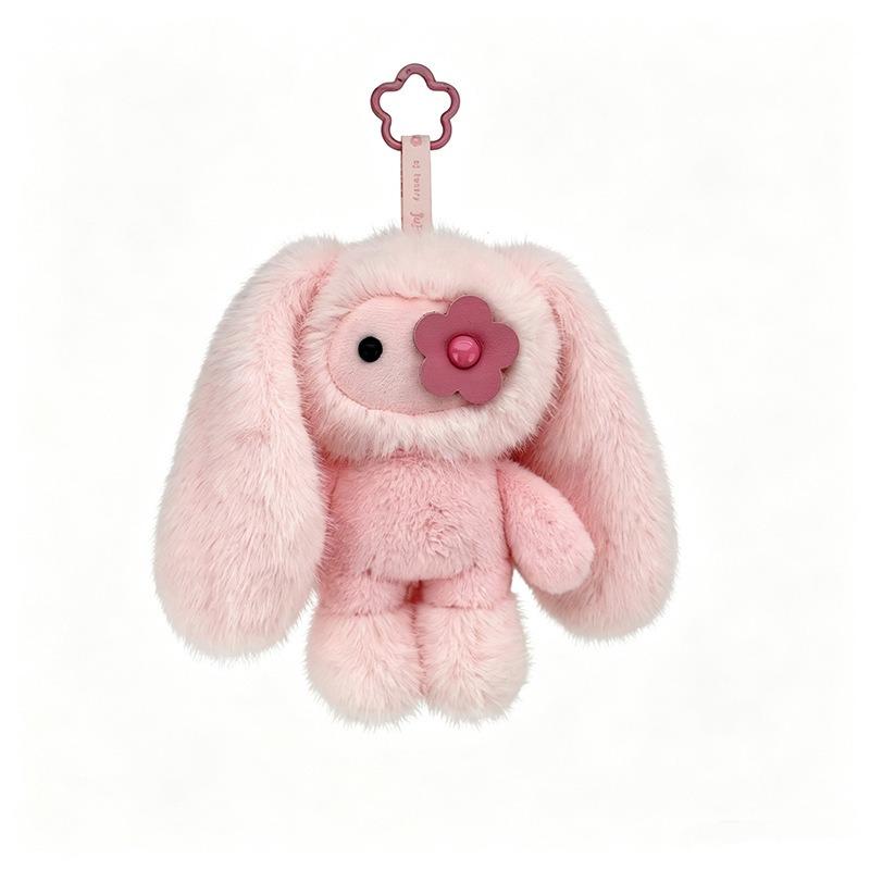 18cm Juju Hanging Plush Toys Cute Rabbit Design Flower Keychain Backpack Pendant Accessory Cross-border New Style Soft Doll Toys