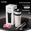 GOOM Nieuwe Chinese Kunst Handgeschilderd Geïsoleerde Dubbeldrankbeker met Rietje en Infuser, 600 ml