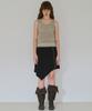 Milo Woman Ribbed Button Mini Skirt [Black]