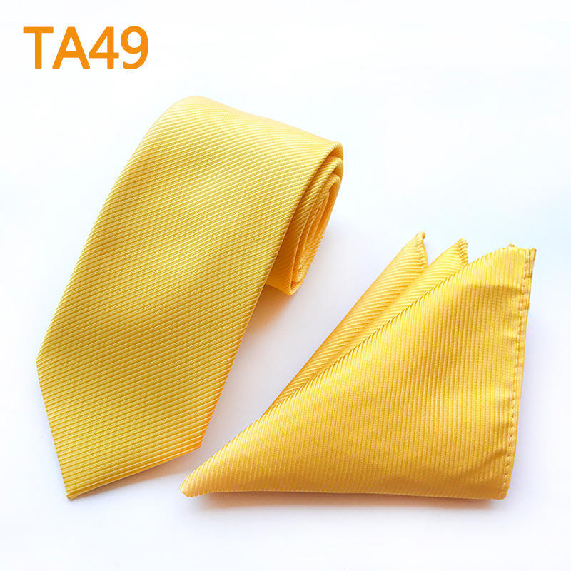 Polyester Large Waist Men'S Tie Men'S Pocket Towel Two-Piece Set
