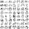 110PCS Sketched Kitten Sticker Notebook Graffiti Cases Gift Skateboard DIY Laptop Phone Graffit PVC Waterproof Luggage Stickers