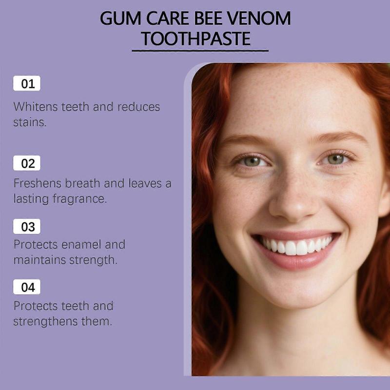 2026*1-5x Bee Venom Toothpaste for Gum Restoration, Purple Teeth Whitening Toothpaste for Sensitive Teeth