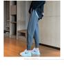 Women's High-Waisted Cotton Blend Harem Sweatpants - Spring 2025 Style, Thin, Casual, Age-Reducing, Nine-Tenths Length, Cuffed.
