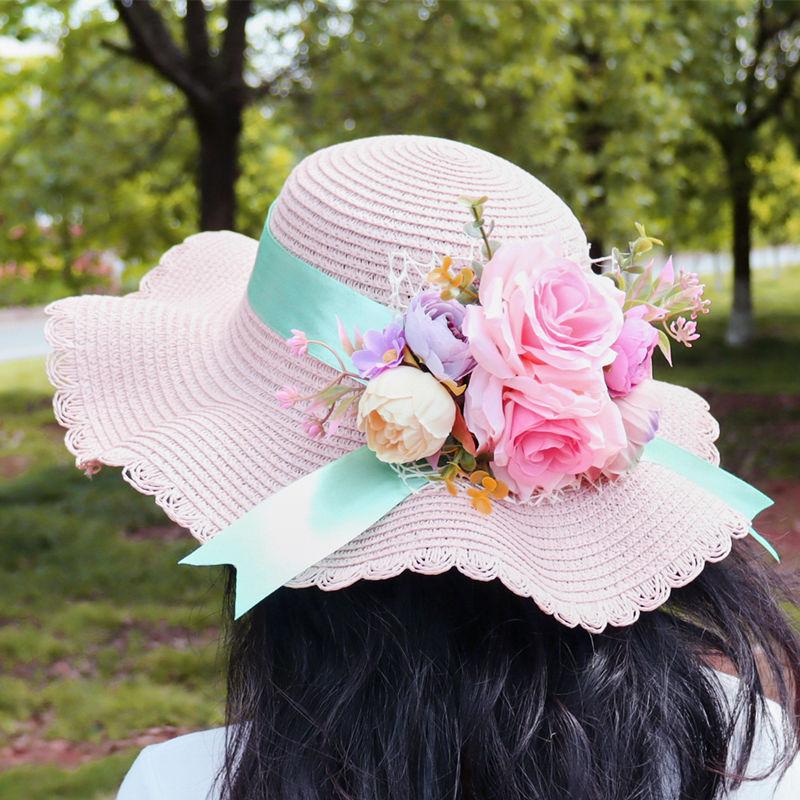 Beach Straw Hat for Women In Summer with A Large Brim for Sun Protection and Shade Versatile for Travel UV Resistant and Large Brimmed Cool Hat