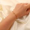 Exquisite 18K Gold Beaded Bracelet Waterproof Double-Layer Titanium Steel Chain for Women