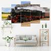 5 Panels Landscape Classical Train Steam Locomotive Canvas Painting Abstract Posters and Prints Living Room Home Decor No Frame