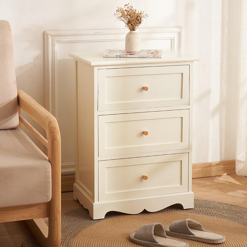 Comodino in Legno Massello con Serratura, Moderno Armadietto Modulare Multifunzionale da Comodino con Cassetti, Organizer di Grande Capacità per la Camera da Letto