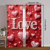 Set Of 2 Letter Love Print Curtains Suitable Bedroom Living Room Kitchen Decoration Home Window Curtain Polyester Ideal For