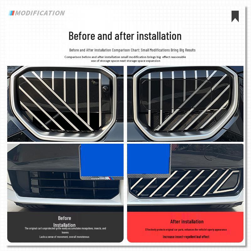 2025 BMW X3 Grille Insect & Dustproof Intake Radiator Protection Net Gloss Black Lower Net - 2 pieces