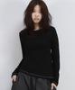 Deumakeu Unbalanced Slim Fit Long-Sleeve T-Shirt Black