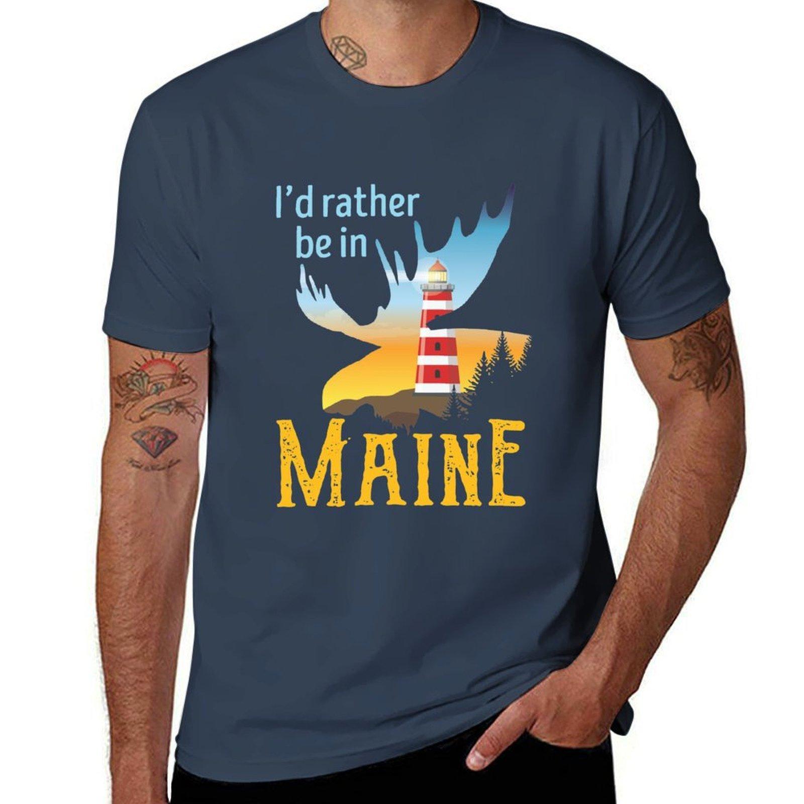 Id Rather Be In Maine Tshirt Breathable Sportswear Tshirt For Unisex S