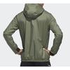 Adidas Three-Stripe Print Sports Hoodie Jacket Men Outerwear Green FM9434
