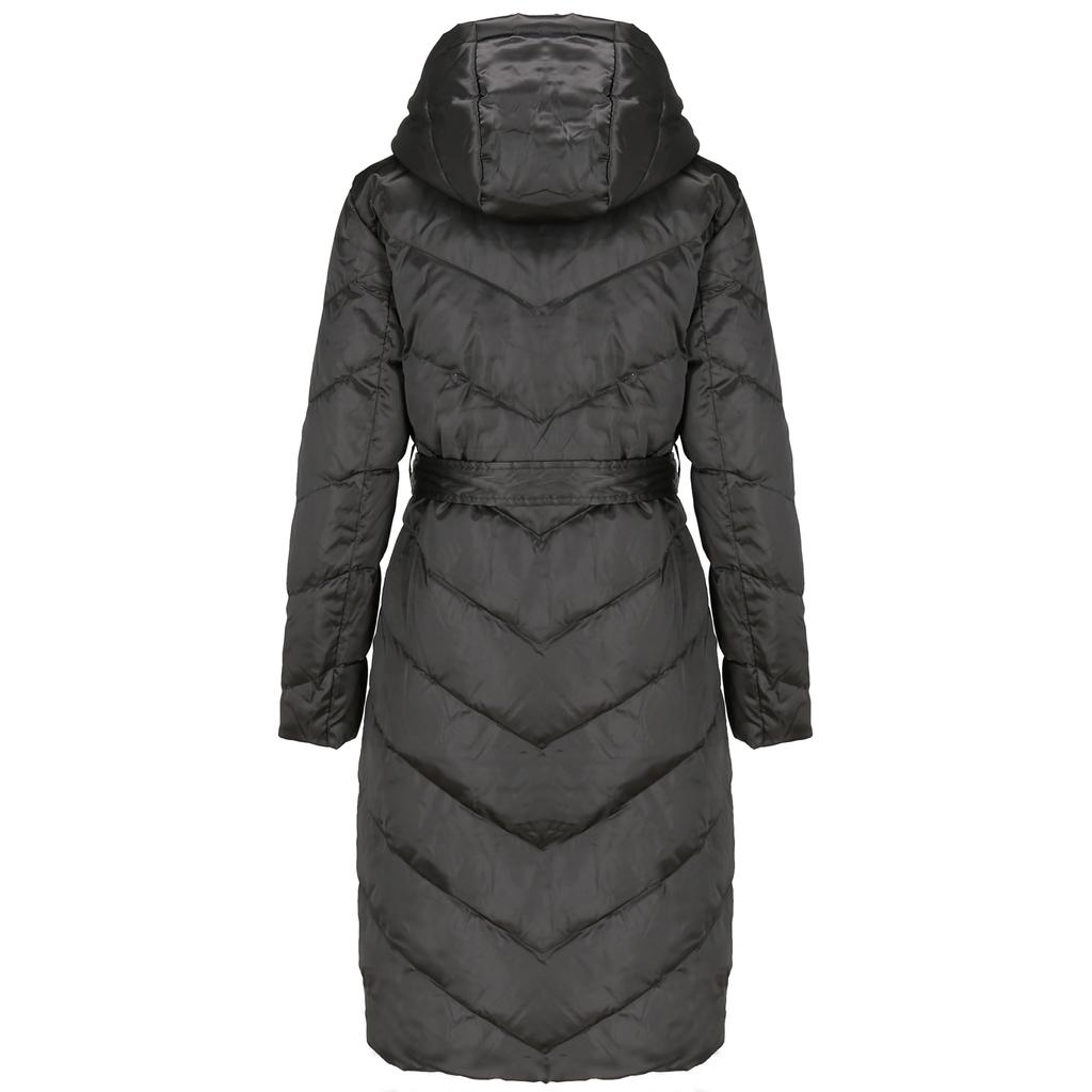 WOMEN' LONG TIE DOWN COAT