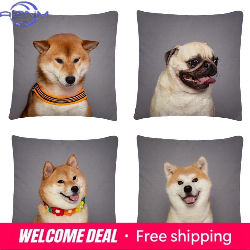Puppy/Dog Art Photo Pattern Polyester Cushion Cover Pillowcase Home Sofa Car Decor