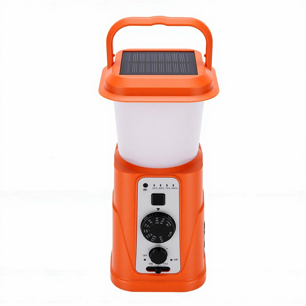 Solar Camping Lantern 10000mAh Power Bank Hand Crank USB Rechargeable Camping Light Weather Radio for Indoor Outdoor