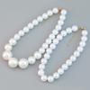 Necklace imitation pearl necklace European and American necklace trend hip-hop accessories set two-piece supply